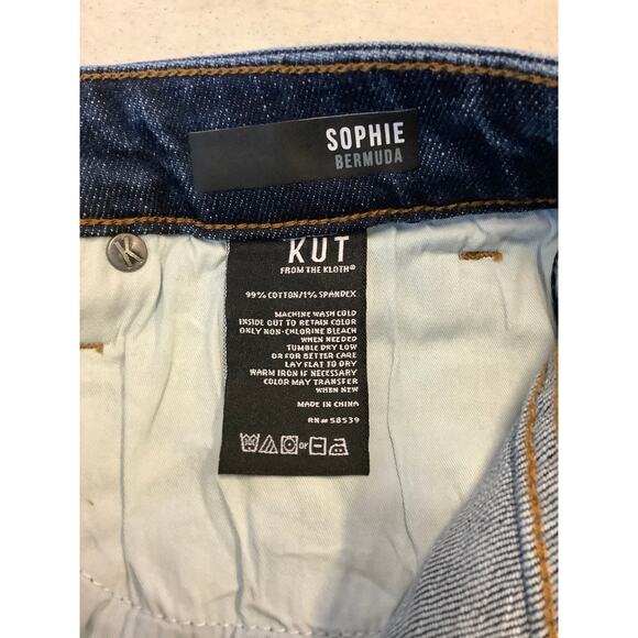 KUT from the Kloth Womens 0 Comrade Blue Sophie Bermuda Jean Shorts Denim O16-12 - Picture 9 of 9